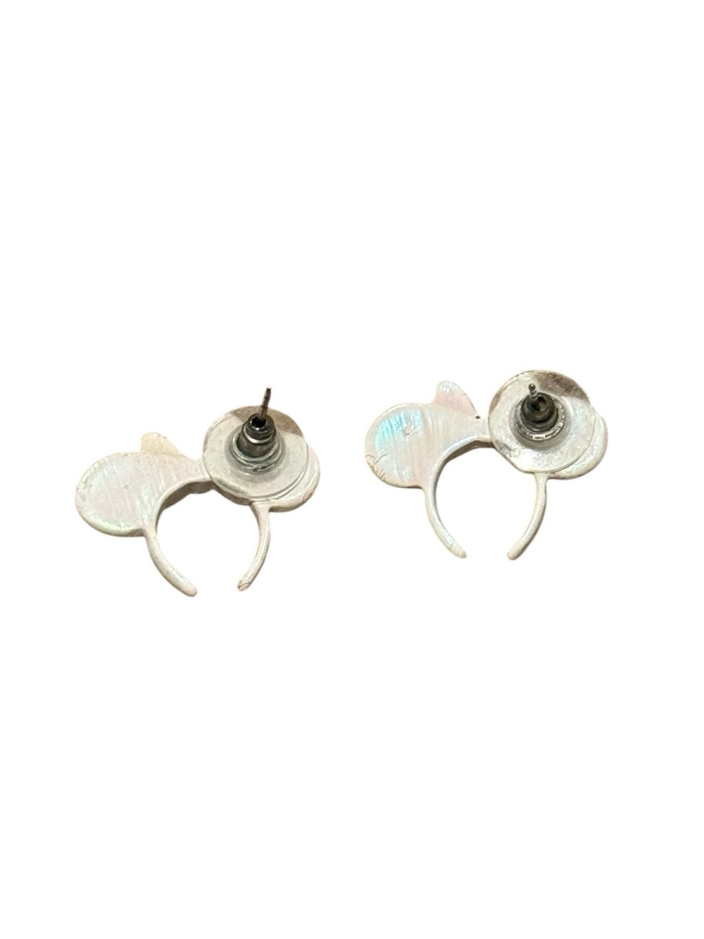 Disney Parks Official Minnie Mouse White Bow Iridescent Rhinestone Earrings - Picture 3 of 3
